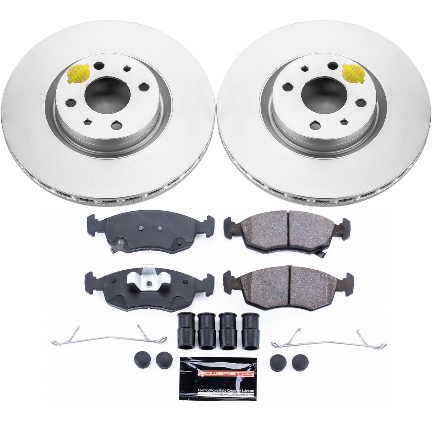 PowerStop Front Z23 Evolution Sport Coated Brake Kit | Fiat 500 (13-18) (CRK7168)
