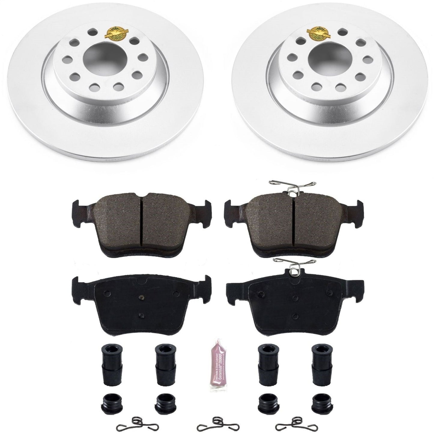 PowerStop Rear Z23 Evolution Sport Coated Brake Kit | Audi TT Quattro (16-18) (CRK7176)