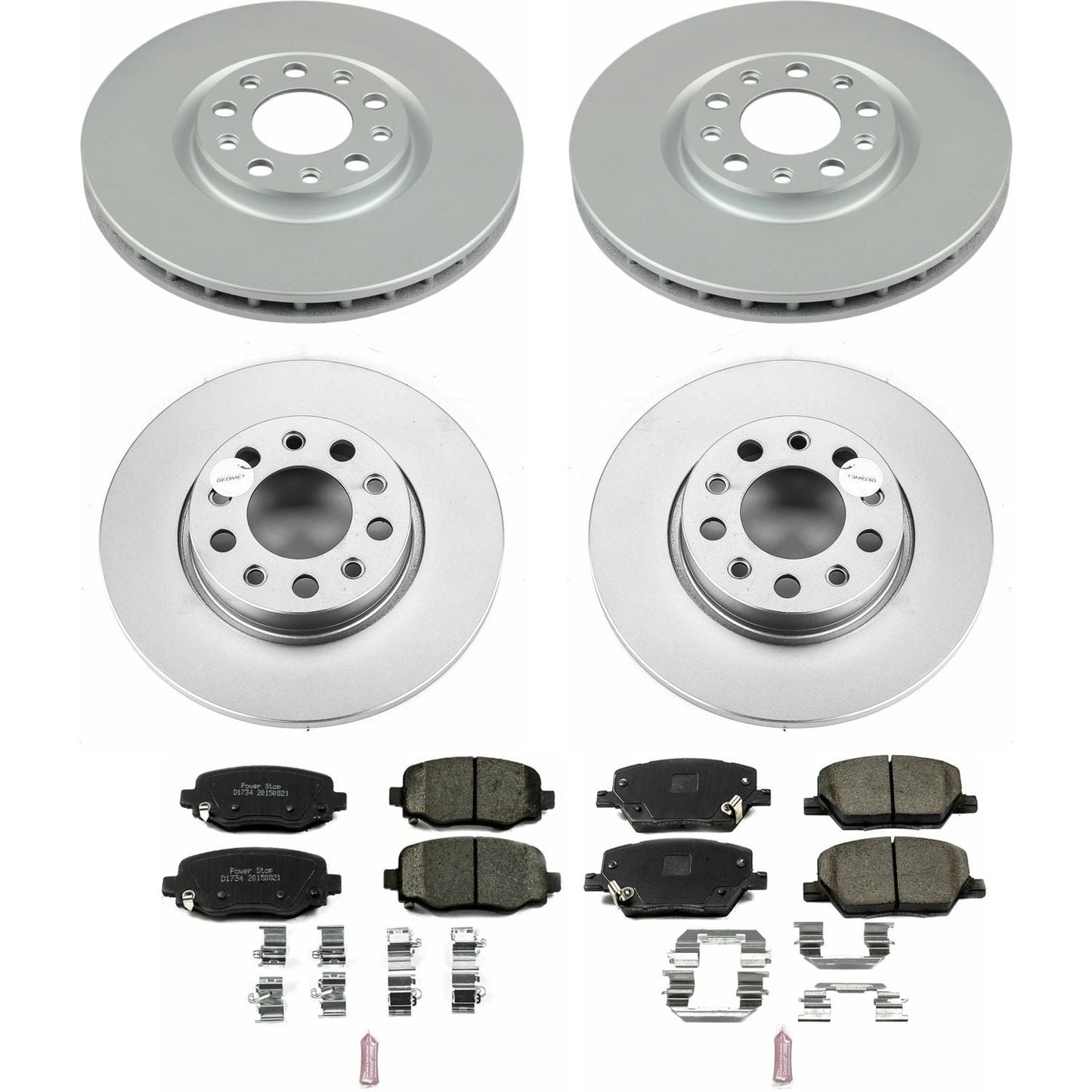 PowerStop Front & Rear Z17 Evolution Geomet Coated Brake Kit | Fiat 500X (16-18) (CRK7300)