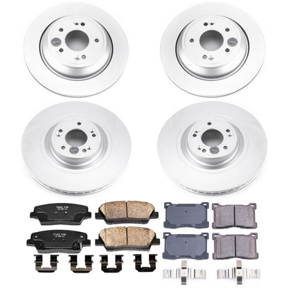 PowerStop Front & Rear Z17 Evolution Geomet Coated Brake Kit | Hyundai Equus (12-16) (CRK7342)