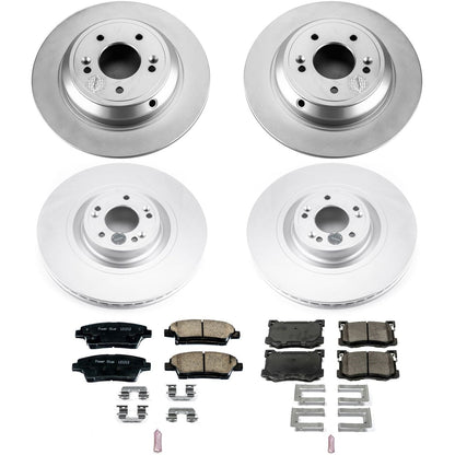 PowerStop Front & Rear Geomet Coated Brake Kit | Hyundai Genesis (15-16) (CRK7386)
