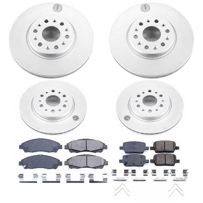PowerStop Front & Rear Z17 Evolution Geomet Coated Brake Kit | GMC Acadia (17-18) (CRK7410)