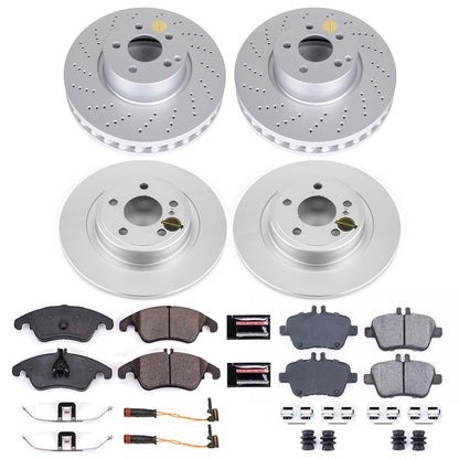PowerStop Front & Rear Z23 Evolution Sport Coated Brake Kit | Mercedes-Benz SLC300 (17) (CRK7497)