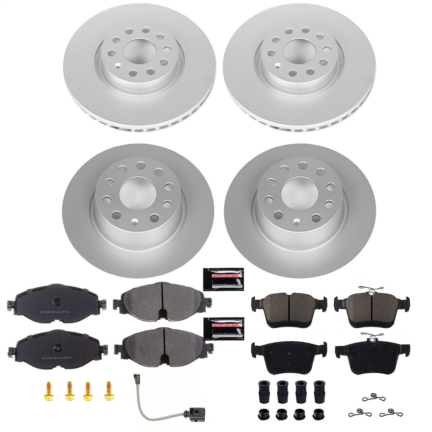 PowerStop Front & Rear Z23 Evolution Sport Coated Brake Kit | Audi A3 (15-18) (CRK7502)