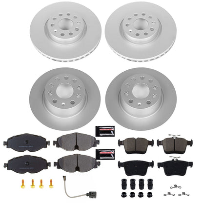 PowerStop Front & Rear Z23 Evolution Sport Coated Brake Kit | Audi A3 (15-18) (CRK7502)