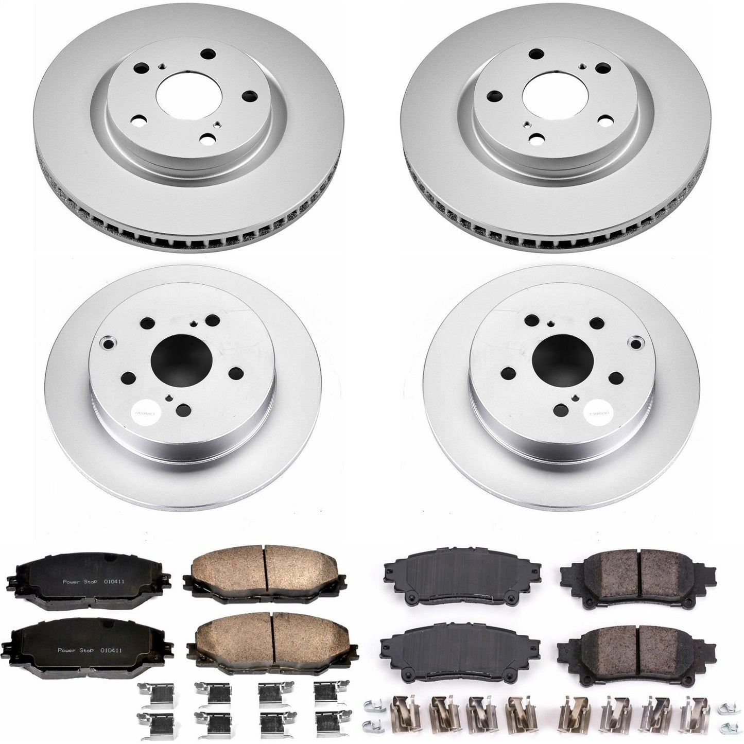PowerStop Front & Rear Z17 Evolution Geomet Coated Brake Kit | Toyota Mirai (16-18) (CRK7503)