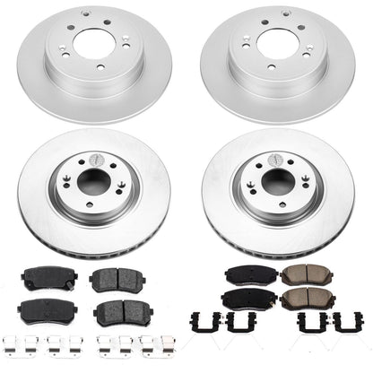 PowerStop Front & Rear Z17 Evolution Geomet Coated Brake Kit | Hyundai Sonata (17-19) (CRK7510)