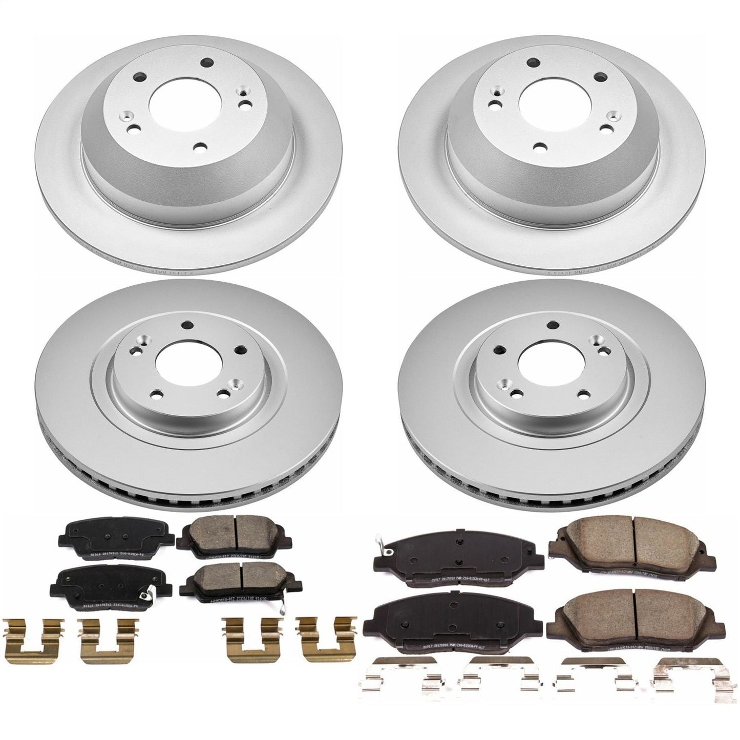 PowerStop Front & Rear Z17 Evolution Geomet Coated Brake Kit | Hyundai Santa Fe (17-18) (CRK7514)