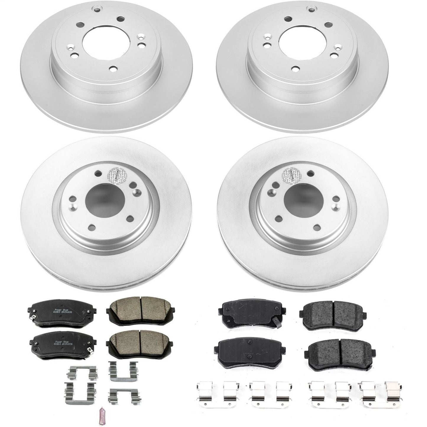 PowerStop Front & Rear Z17 Evolution Geomet Coated Brake Kit | Hyundai Sonata (16) (CRK7521)