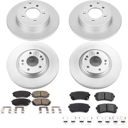 PowerStop Front & Rear Z17 Evolution Geomet Coated Brake Kit | Hyundai Sonata (16-19) (CRK7522)