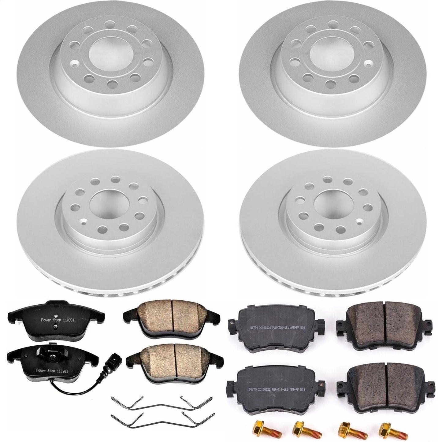 PowerStop Front & Rear Z23 Evolution Sport Coated Brake Kit | Audi Q3 (16-18) (CRK7537)