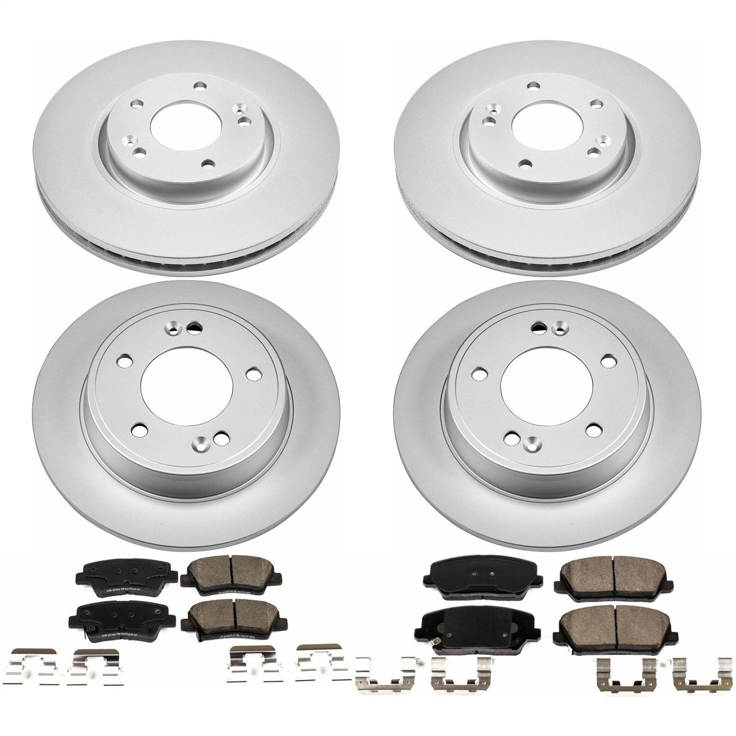PowerStop Front & Rear Z17 Evolution Geomet Coated Brake Kit | Hyundai Veloster (16-17) (CRK7583)