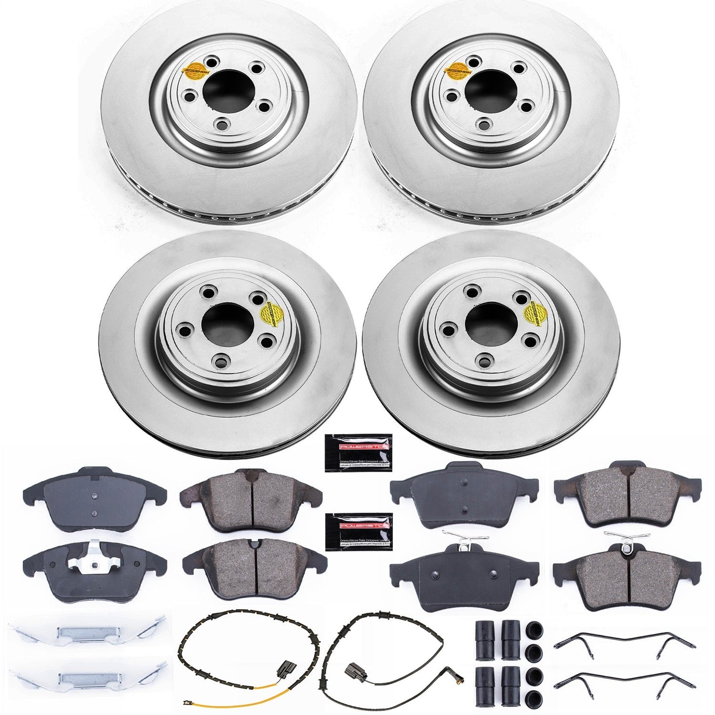 PowerStop Front & Rear Z23 Evolution Sport Coated Brake Kit | Jaguar XF (13-15) (CRK7592)