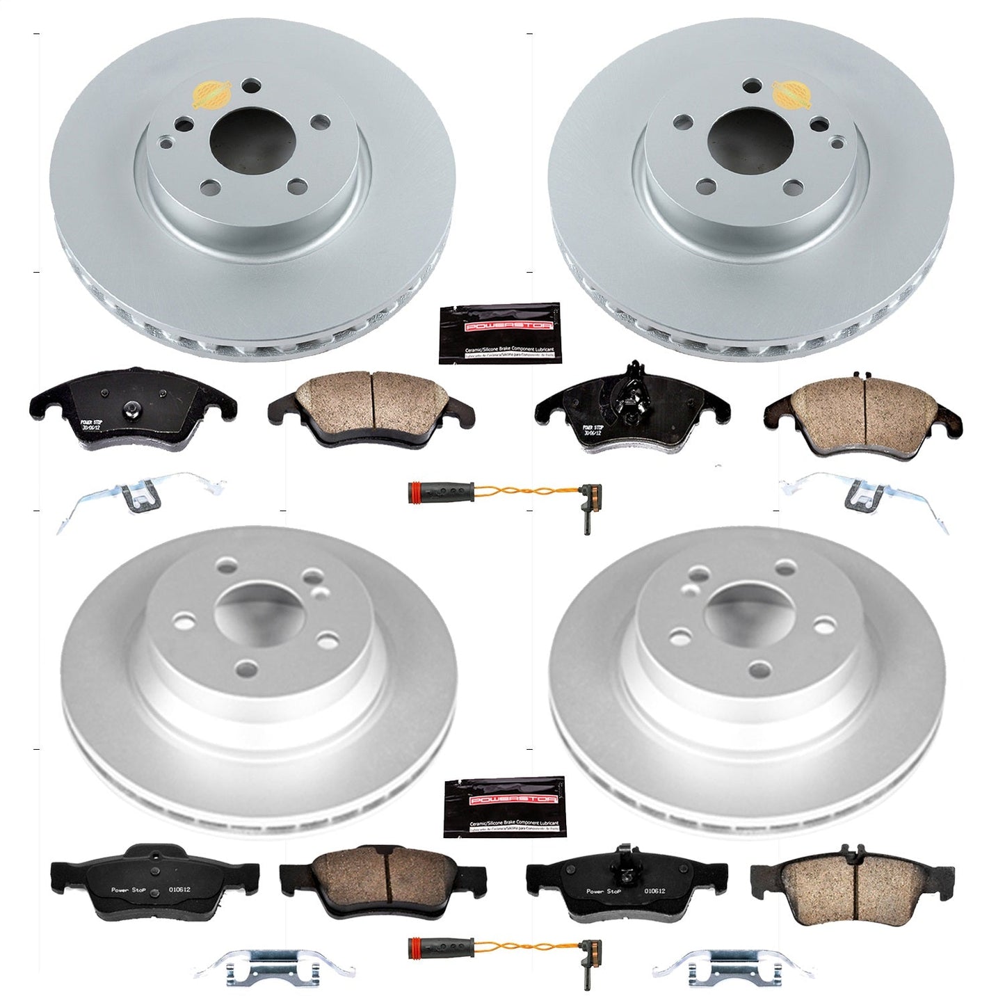 PowerStop Front & Rear Z23 Evolution Sport Coated Brake Kit | Mercedes-Benz E350 (10-16) (CRK7616)