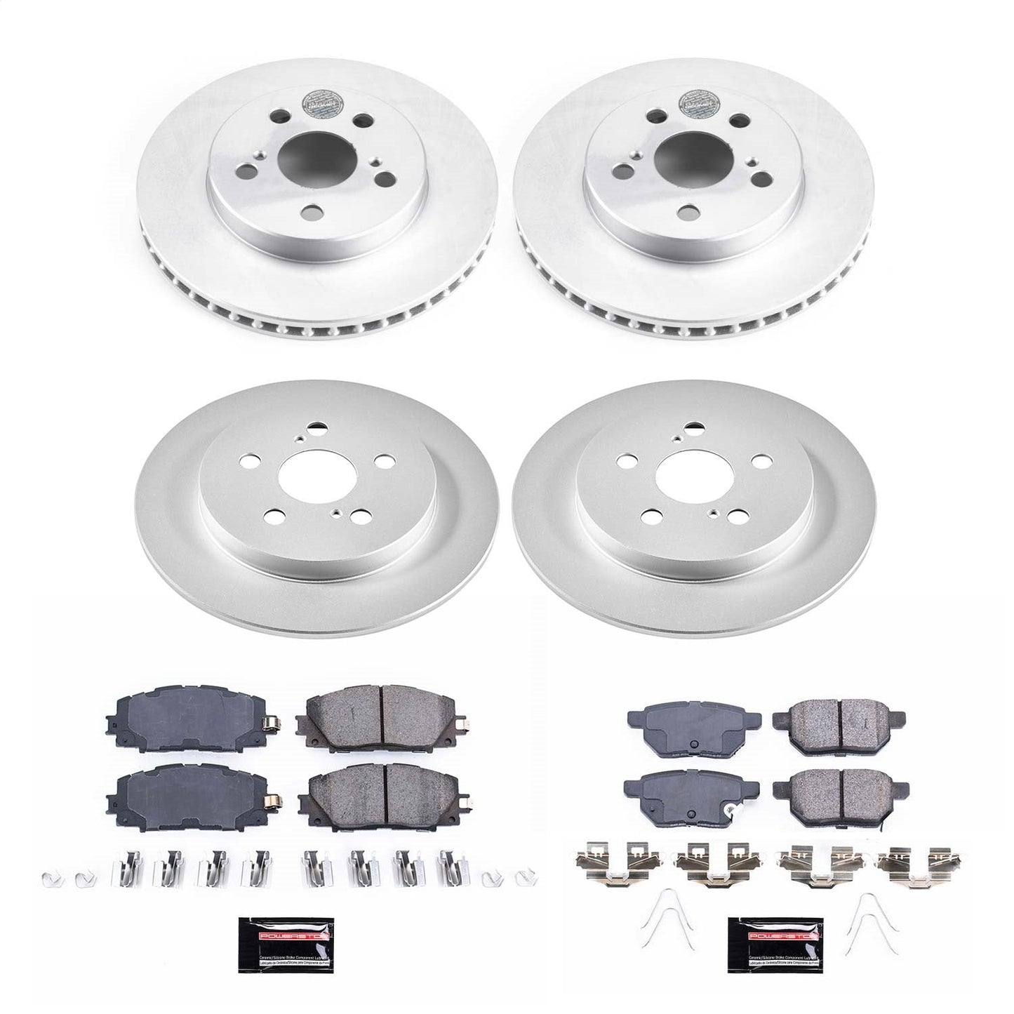 PowerStop Front & Rear Z17 Evolution Geomet Coated Brake Kit | Toyota Prius (16-18) (CRK7632)