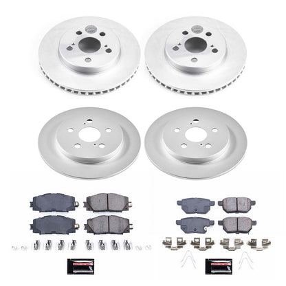 PowerStop Front & Rear Z17 Evolution Geomet Coated Brake Kit | Toyota Prius (16-18) (CRK7632)