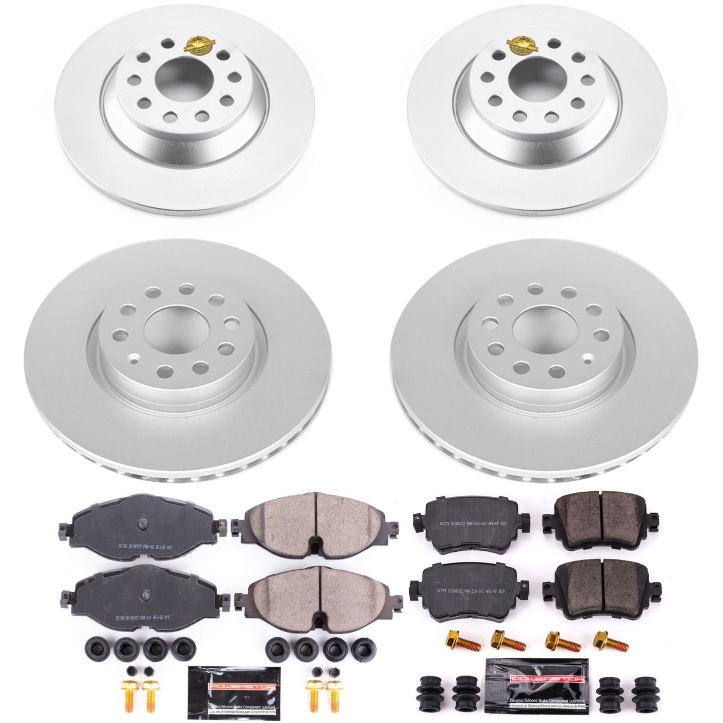 PowerStop Front & Rear Z23 Evolution Sport Coated Brake Kit | Volkswagen Golf (17-18) (CRK7634)