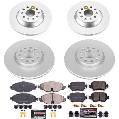 PowerStop Front & Rear Z23 Evolution Sport Coated Brake Kit | Volkswagen Golf (17-18) (CRK7634)