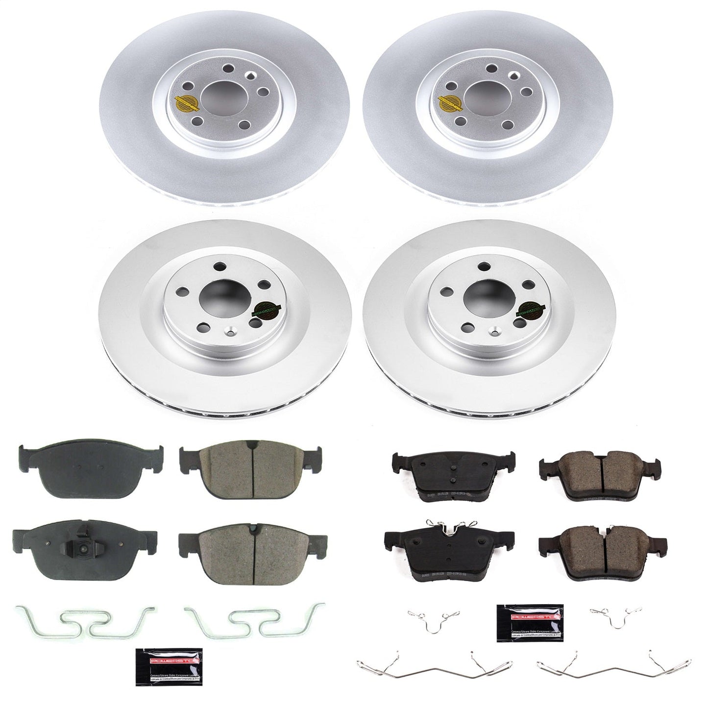 PowerStop Front & Rear Z23 Evolution Sport Coated Brake Kit | Volvo S90 (17-20) (CRK7644)