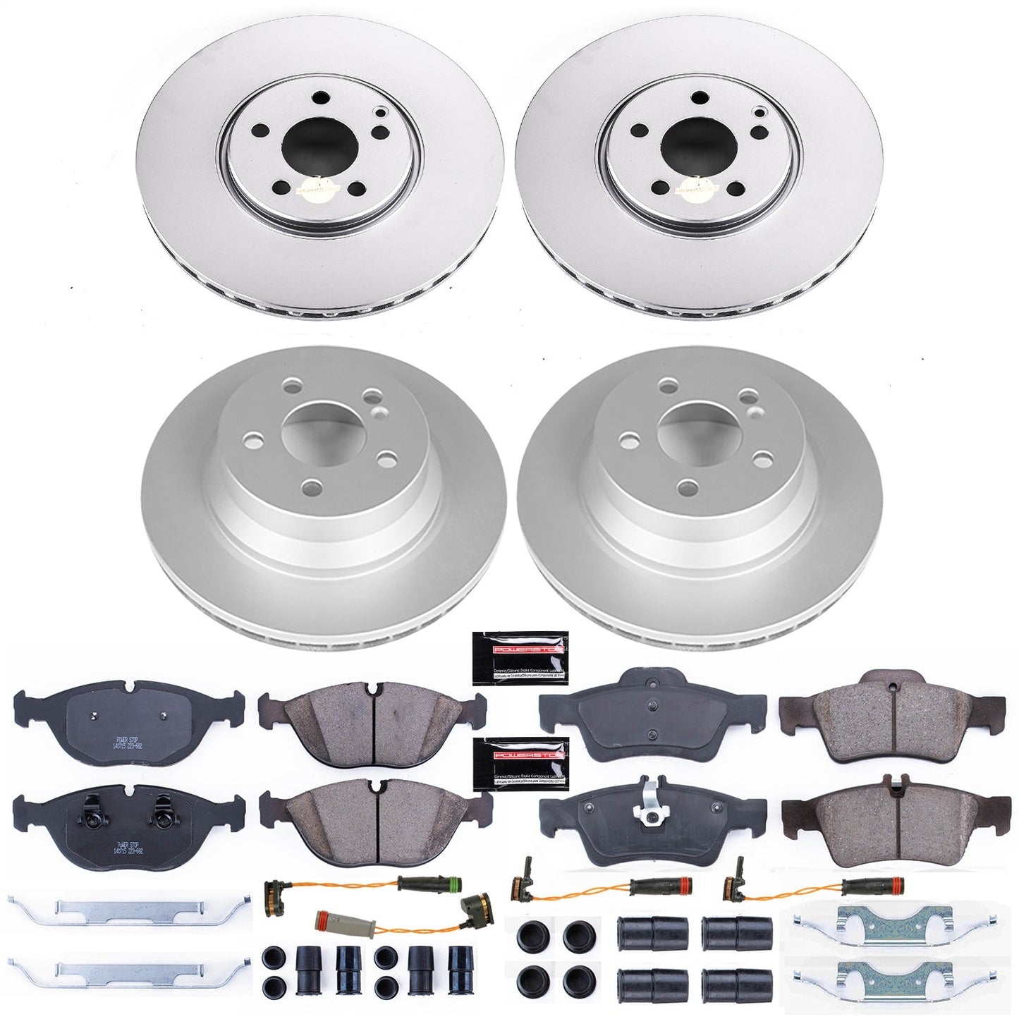 PowerStop Front & Rear Z23 Evolution Sport Coated Brake Kit | Mercedes-Benz E500 (04-05) (CRK7763)