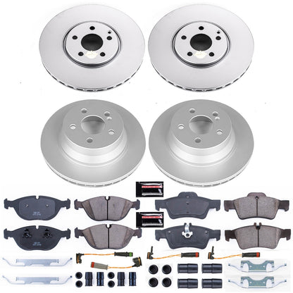 PowerStop Front & Rear Z23 Evolution Sport Coated Brake Kit | Mercedes-Benz E500 (04-05) (CRK7763)