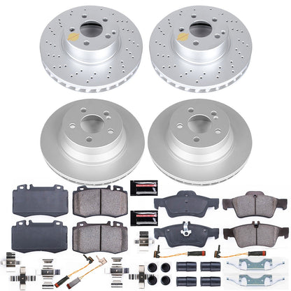 PowerStop Front & Rear Z23 Evolution Sport Coated Brake Kit | Mercedes-Benz E500 (04-06) (CRK7764)