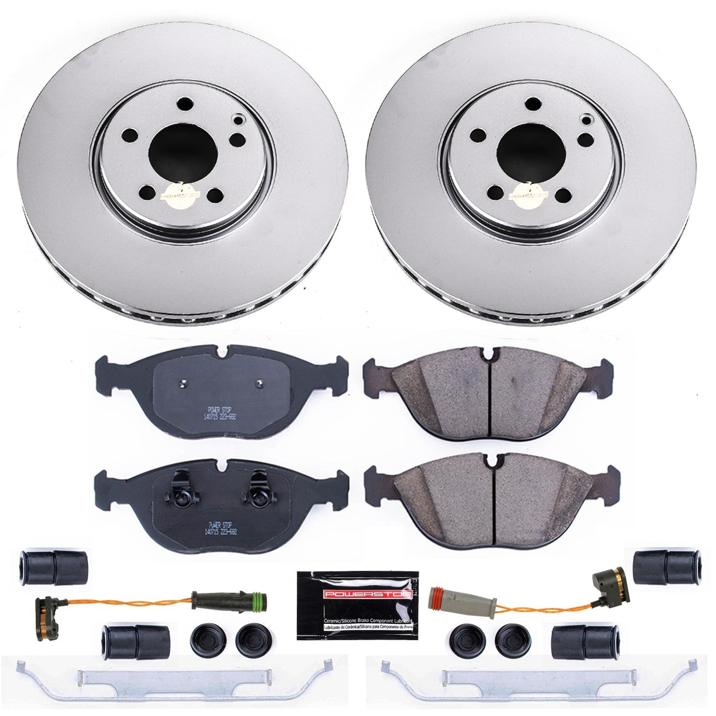 PowerStop Front Z23 Evolution Sport Coated Brake Kit | Mercedes-Benz E500 (04-05) (CRK7769)