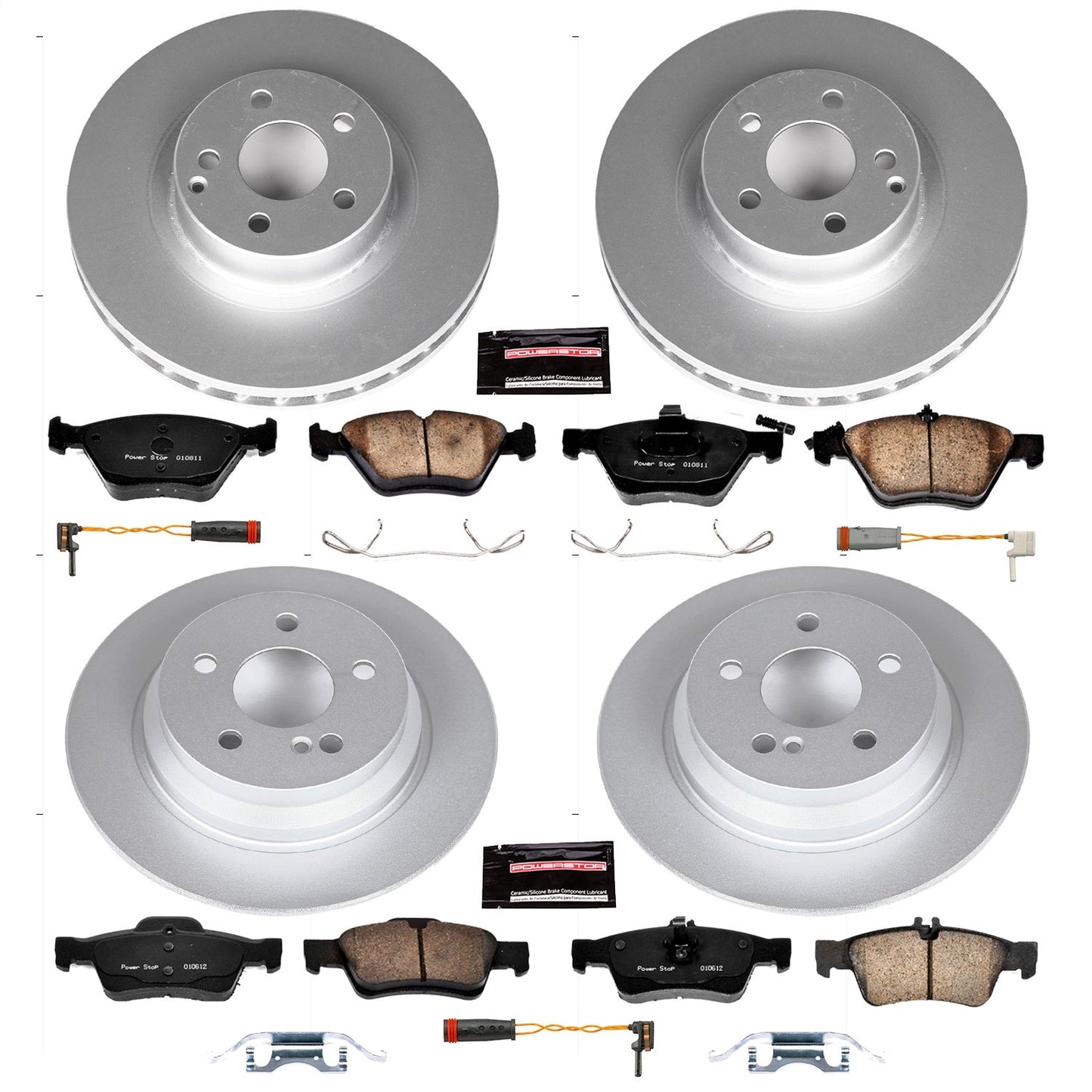 PowerStop Front & Rear Z23 Evolution Sport Coated Brake Kit | Mercedes-Benz E320 (04) (CRK7862)