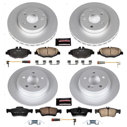 PowerStop Front & Rear Z23 Evolution Sport Coated Brake Kit | Mercedes-Benz E320 (04) (CRK7863)