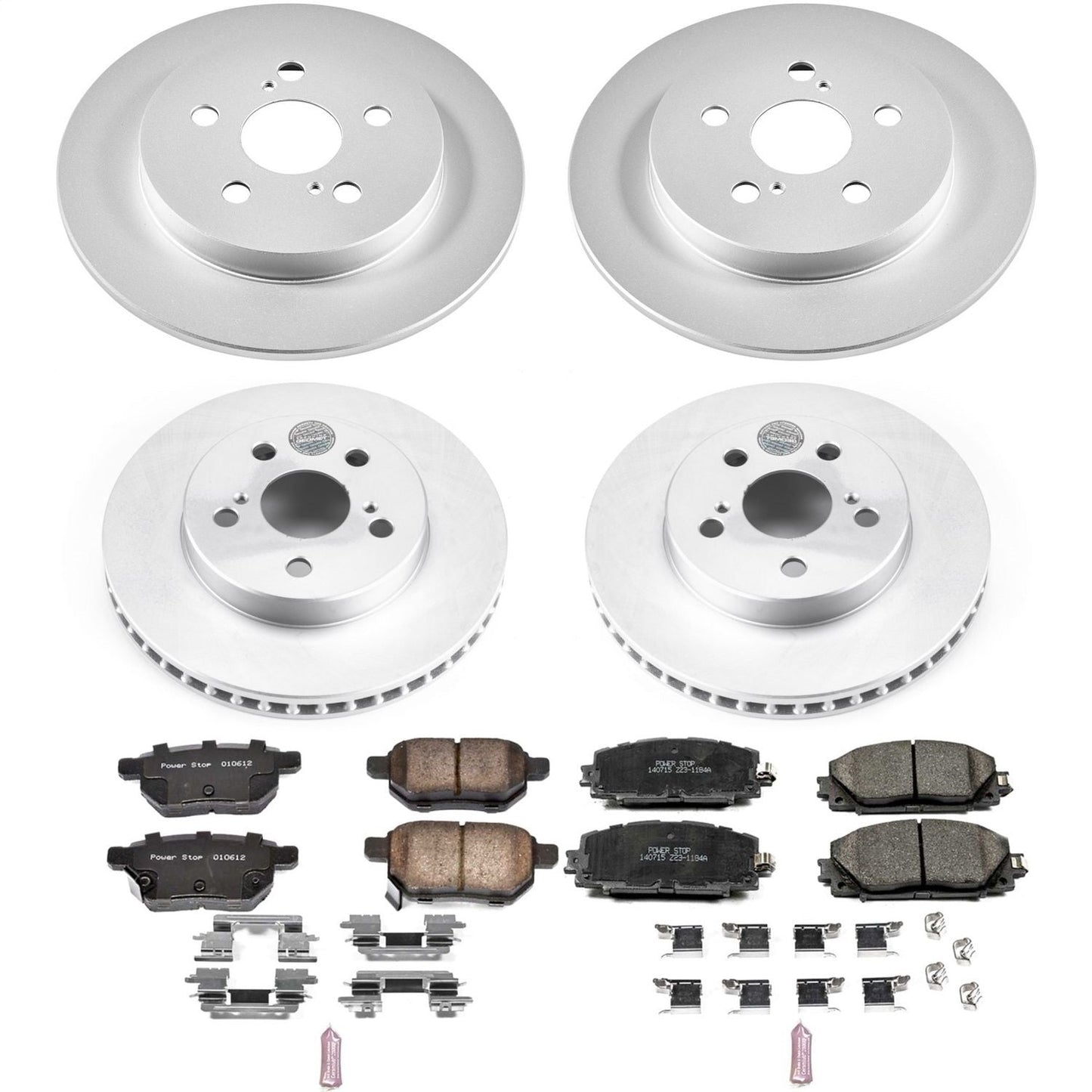 PowerStop Front & Rear Z17 Evolution Geomet Coated Brake Kit | Toyota Prius Prime (18) (CRK7924)