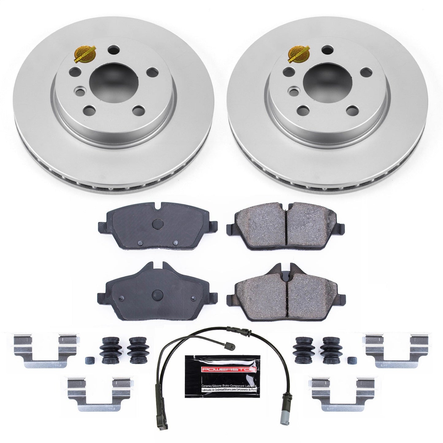 PowerStop Front Z23 Evolution Sport Coated Brake Kit | Mini Cooper (14-16) (CRK7977)
