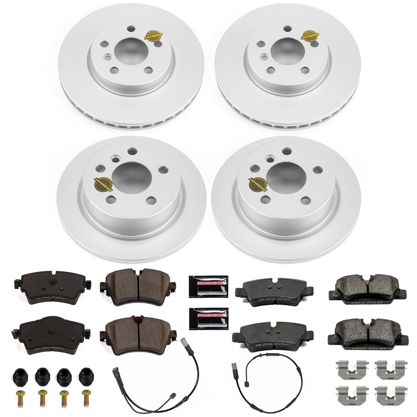 PowerStop Front & Rear Z23 Evolution Sport Coated Brake Kit | Mini Cooper (14-19) (CRK7981)