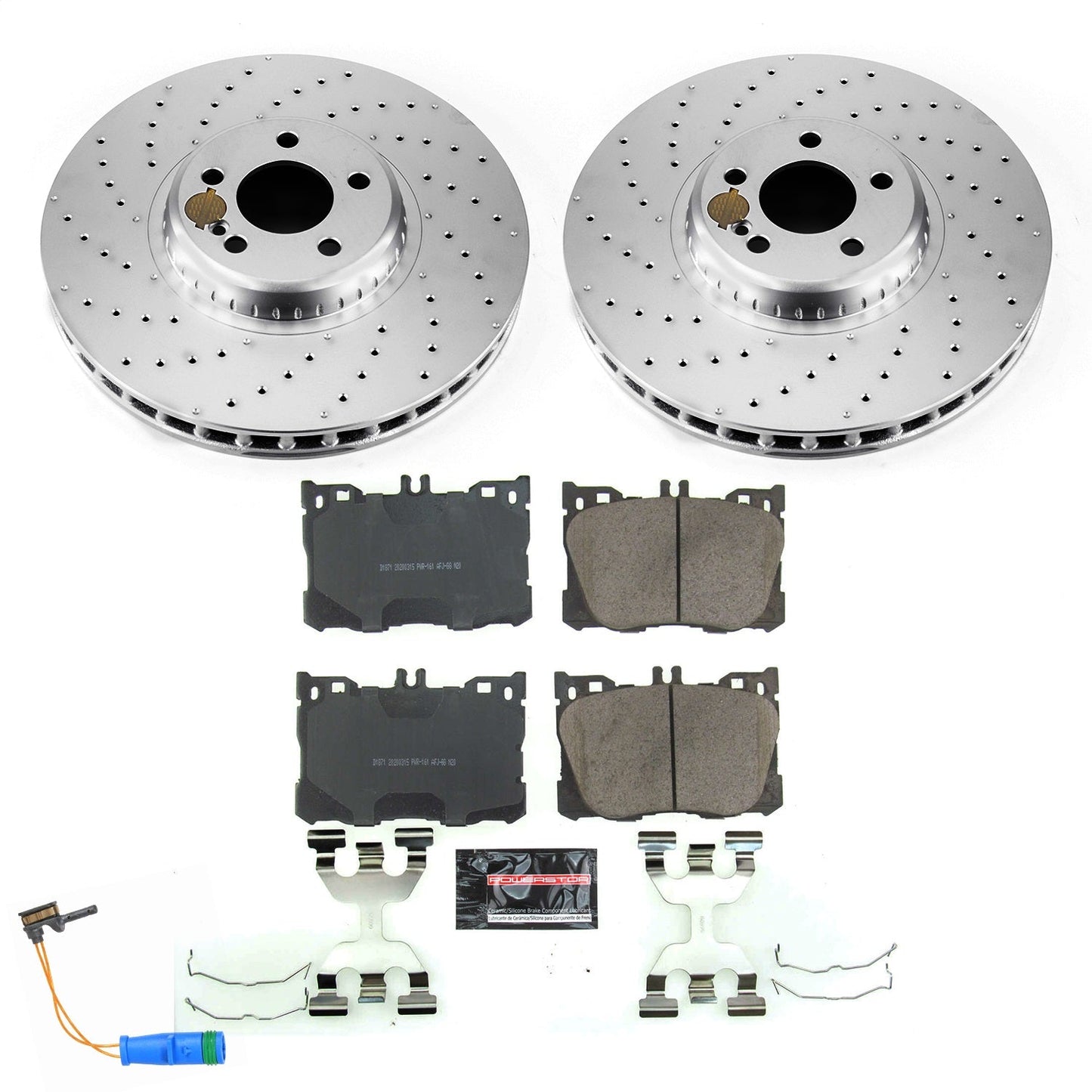 PowerStop Front Z23 Evolution Sport Coated Brake Kit | Mercedes-Benz C43 AMG (18) (CRK7986)
