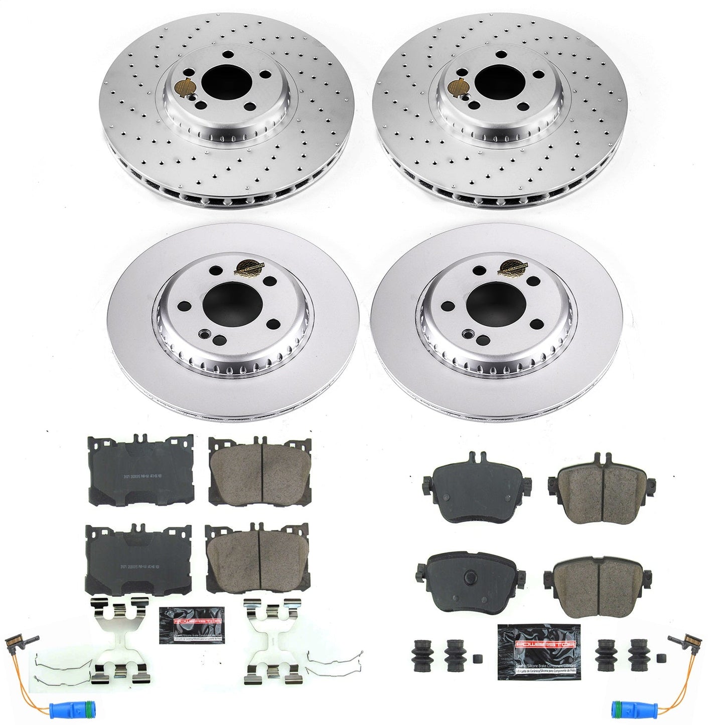 PowerStop Front & Rear Z23 Evolution Sport Coated Brake Kit | Mercedes-Benz E300 (17-19) (CRK7987)