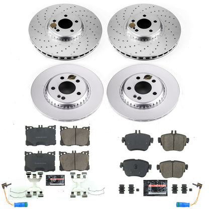 PowerStop Front & Rear Z23 Evolution Sport Coated Brake Kit | Mercedes-Benz E300 (17-19) (CRK7987)