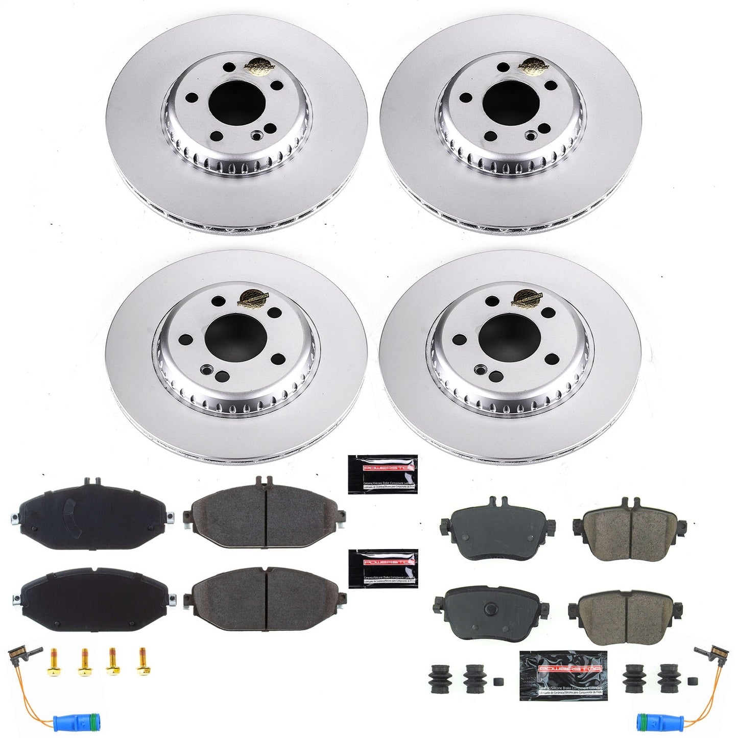 PowerStop Front & Rear Z23 Evolution Sport Coated Brake Kit | Mercedes-Benz E300 (18-19) (CRK8074)