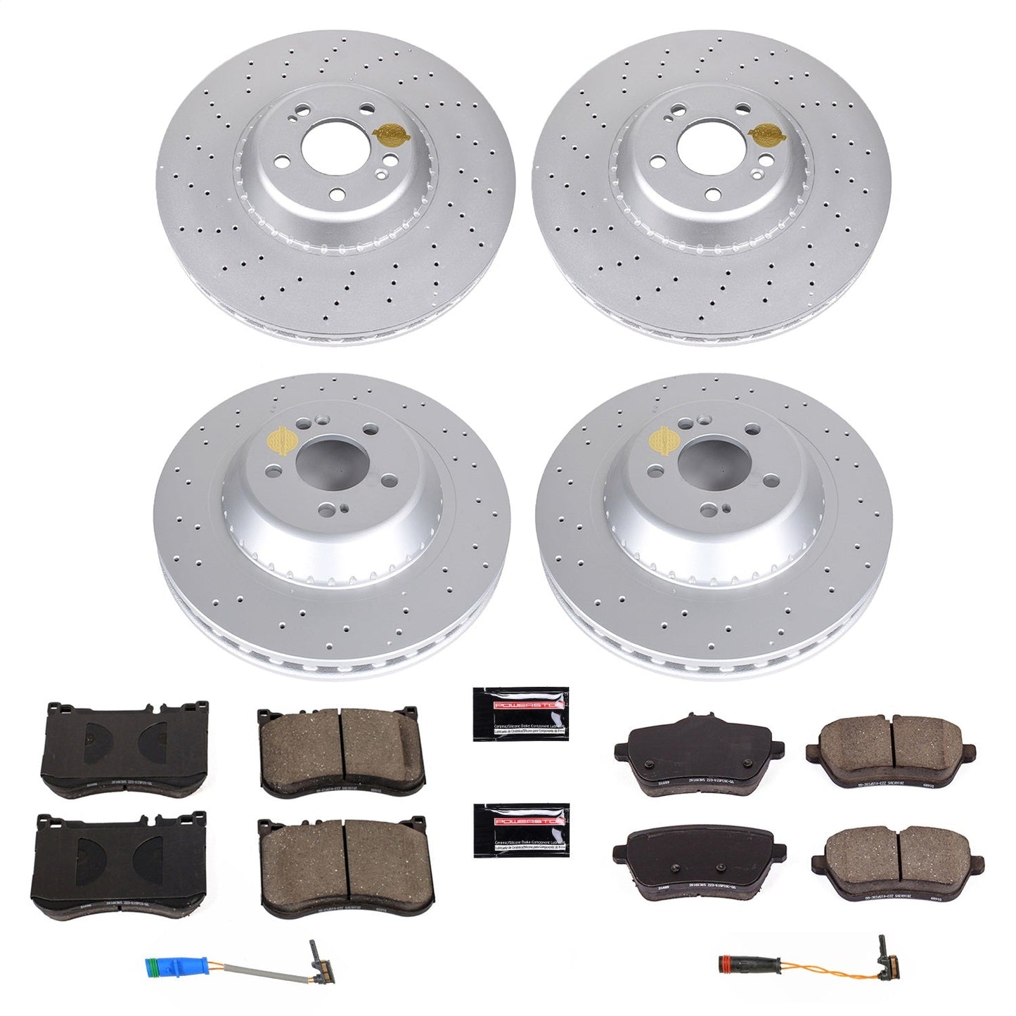 PowerStop Front & Rear Z23 Coated Brake Kit | Mercedes-Benz S450 (18-20) (CRK8102)