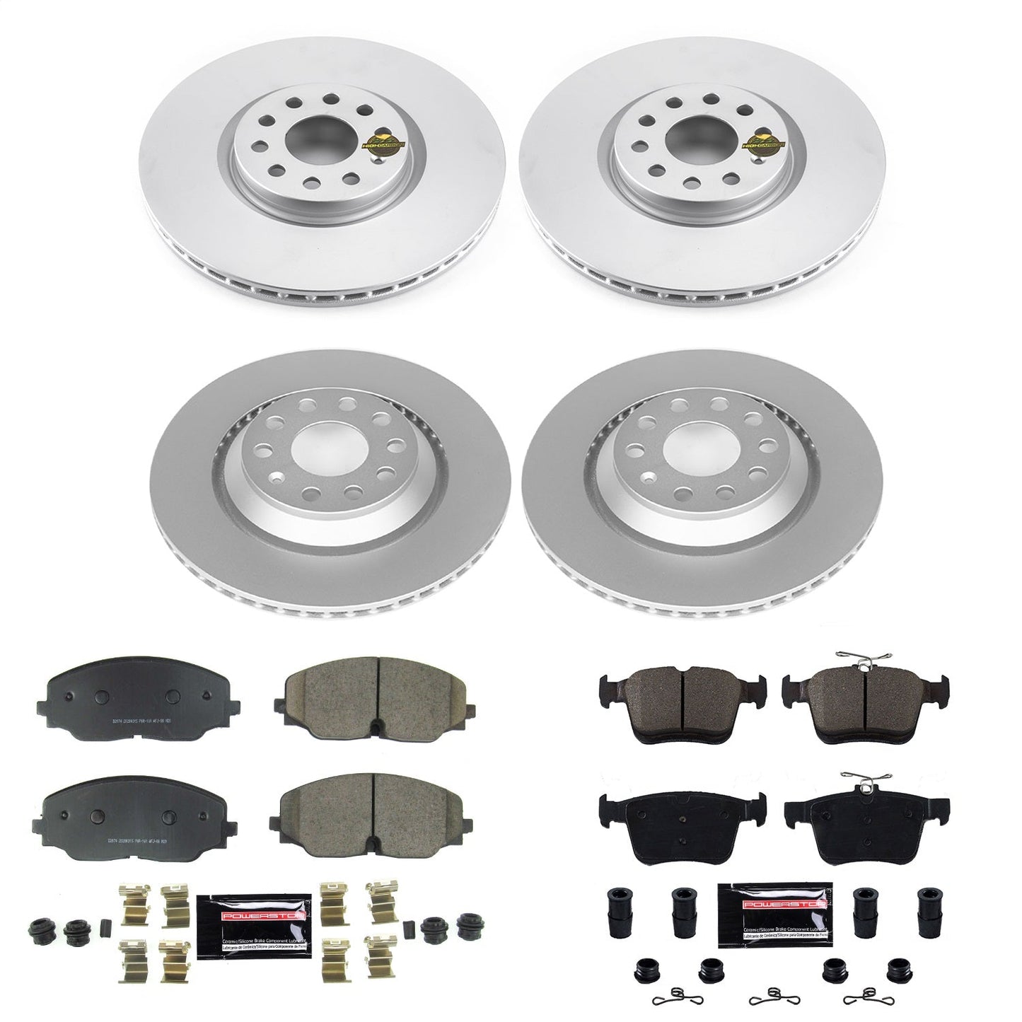 PowerStop Front & Rear Z23 Evolution Sport Coated Brake Kit | Volkswagen Atlas (18-19) (CRK8118)