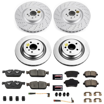 PowerStop Front & Rear Z23 Coated Brake Kit | Mercedes-Benz GLE550e (16-18) (CRK8191)