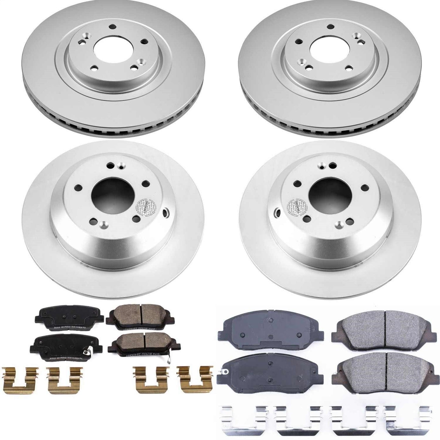 PowerStop Front & Rear Z17 Evolution Geomet Coated Brake Kit | Hyundai Santa Fe XL (19) (CRK8281)