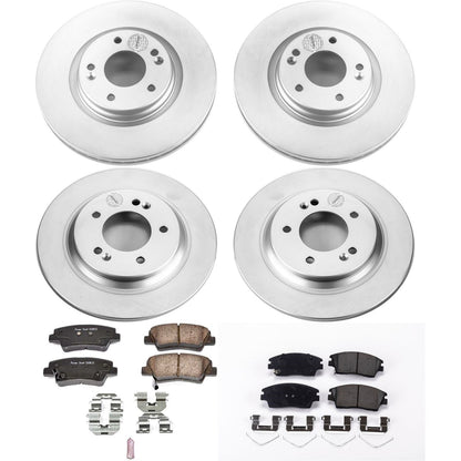 PowerStop Front & Rear Z17 Evolution Geomet Coated Brake Kit | Hyundai Elantra GT (18-19) (CRK8284)