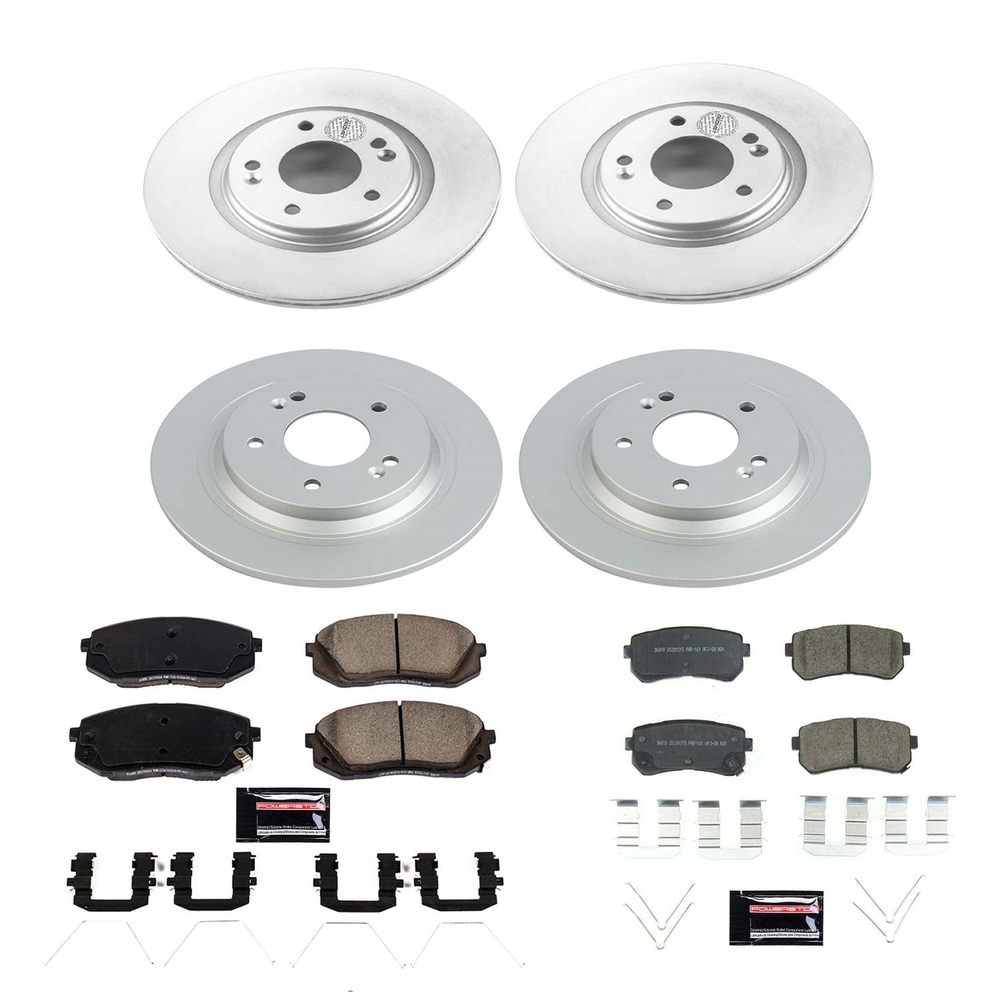 PowerStop Front & Rear Z17 Evolution Geomet Coated Brake Kit | Hyundai Kona (18-20) (CRK8286)