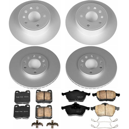 PowerStop Front & Rear Z23 Evolution Sport Coated Brake Kit | Saab 900 (97-98) (CRK833)