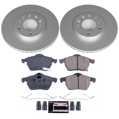 PowerStop Front Z23 Evolution Sport Coated Brake Kit | Saab 9-3 (99-03) (CRK834)