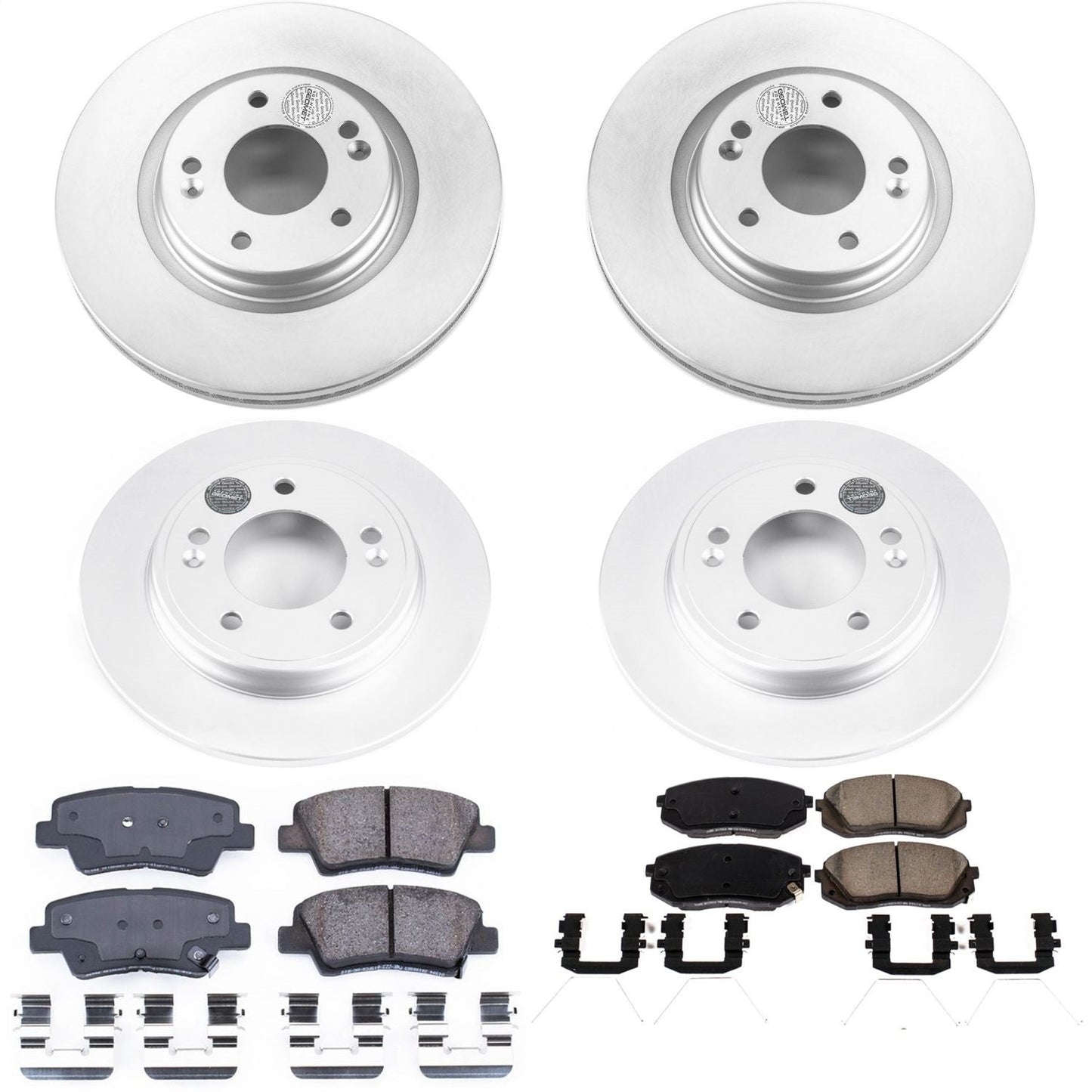 PowerStop Front & Rear Z17 Evolution Geomet Coated Brake Kit | Hyundai Veloster (19) (CRK8345)