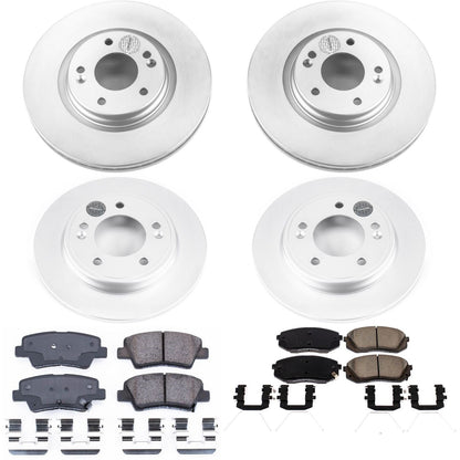 PowerStop Front & Rear Z17 Evolution Geomet Coated Brake Kit | Hyundai Veloster (19) (CRK8345)