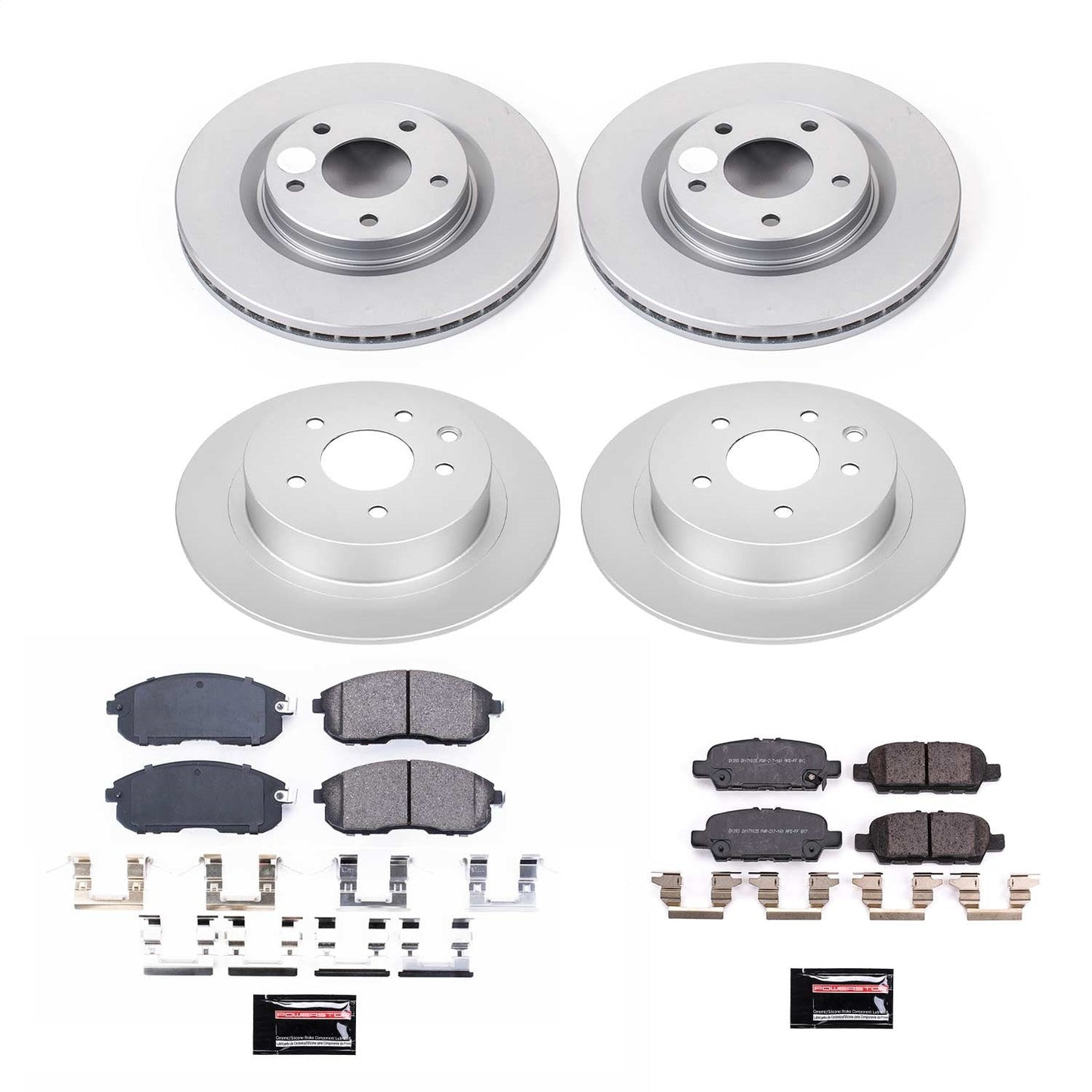 PowerStop Front & Rear Z17 Evolution Geomet Coated Brake Kit | Nissan Sentra (19) (CRK8360)