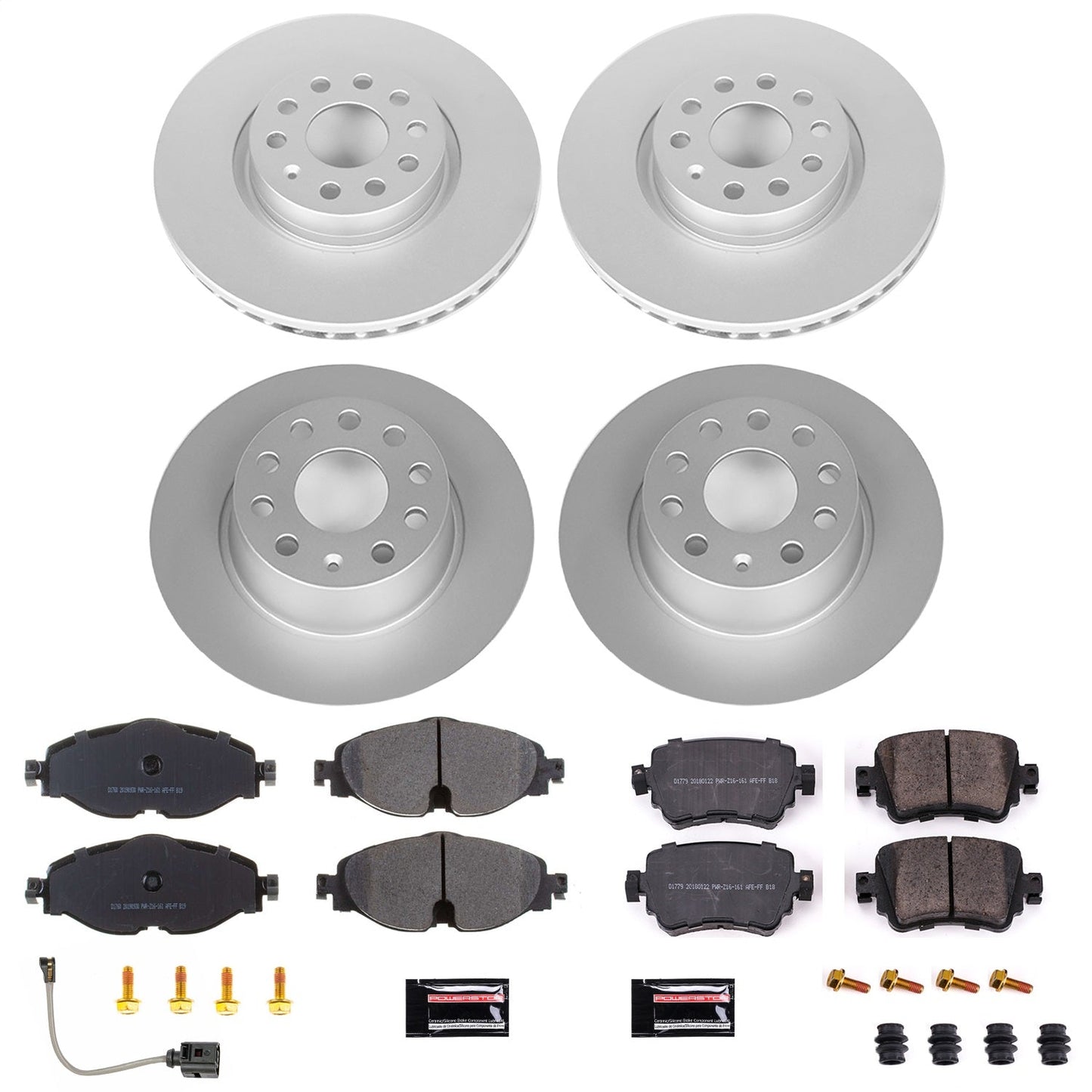 PowerStop Front & Rear Z23 Evolution Sport Coated Brake Kit | Volkswagen Golf Alltrack (19) (CRK8364)