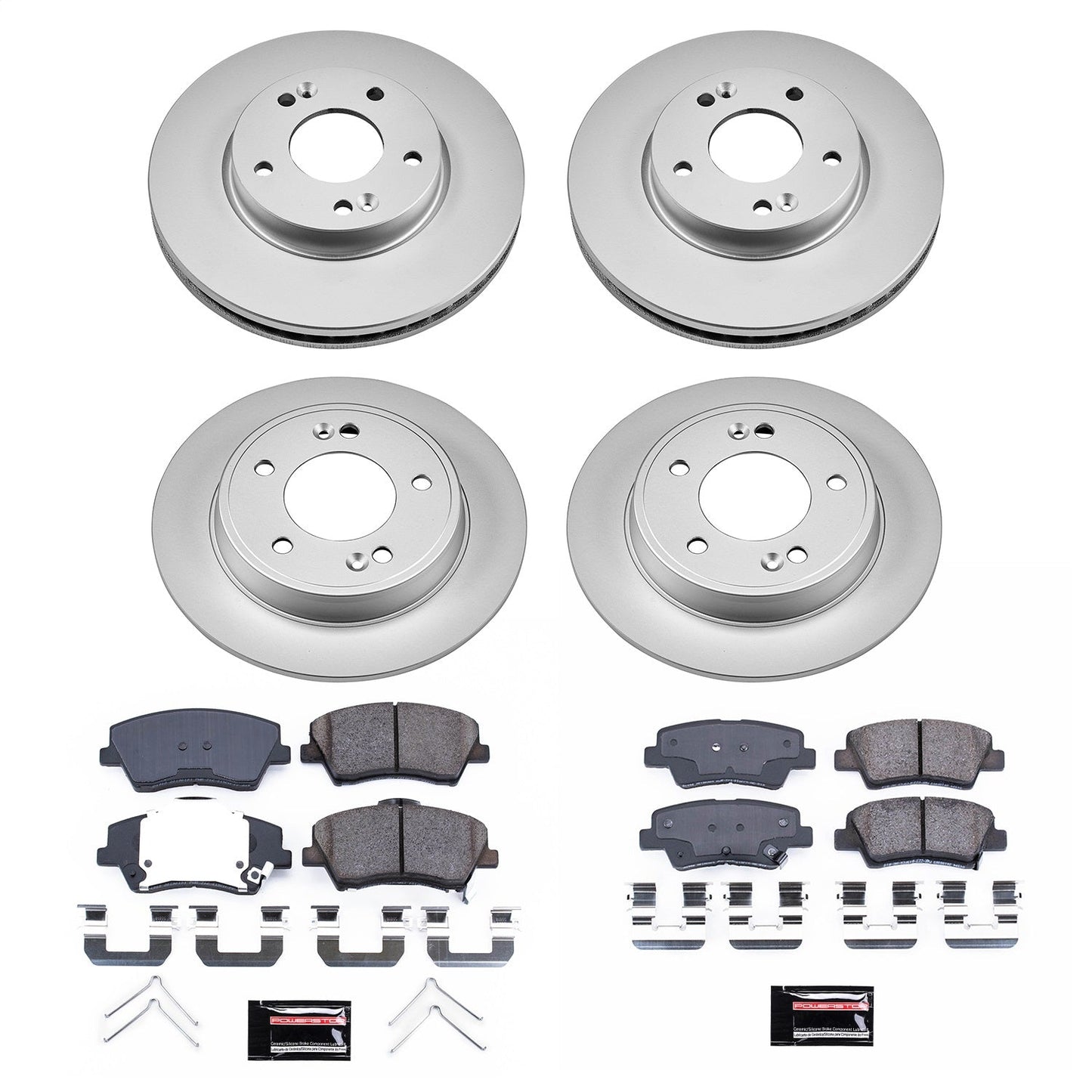 PowerStop Front & Rear Geomet Coated Brake Kit | Hyundai Elantra GT (18-20) (CRK8508)