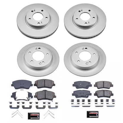 PowerStop Front & Rear Geomet Coated Brake Kit | Hyundai Elantra GT (18-20) (CRK8508)